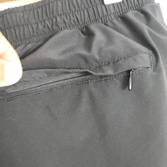 Champion Black White Stripe Elastic Waist Varsity Shorts Running Shorts Womens L - Picture 4 of 5